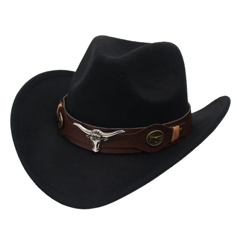 Cowboy Hat | Classic Model | Vegan Leather & Braided Chinstrap | Adjustable Design