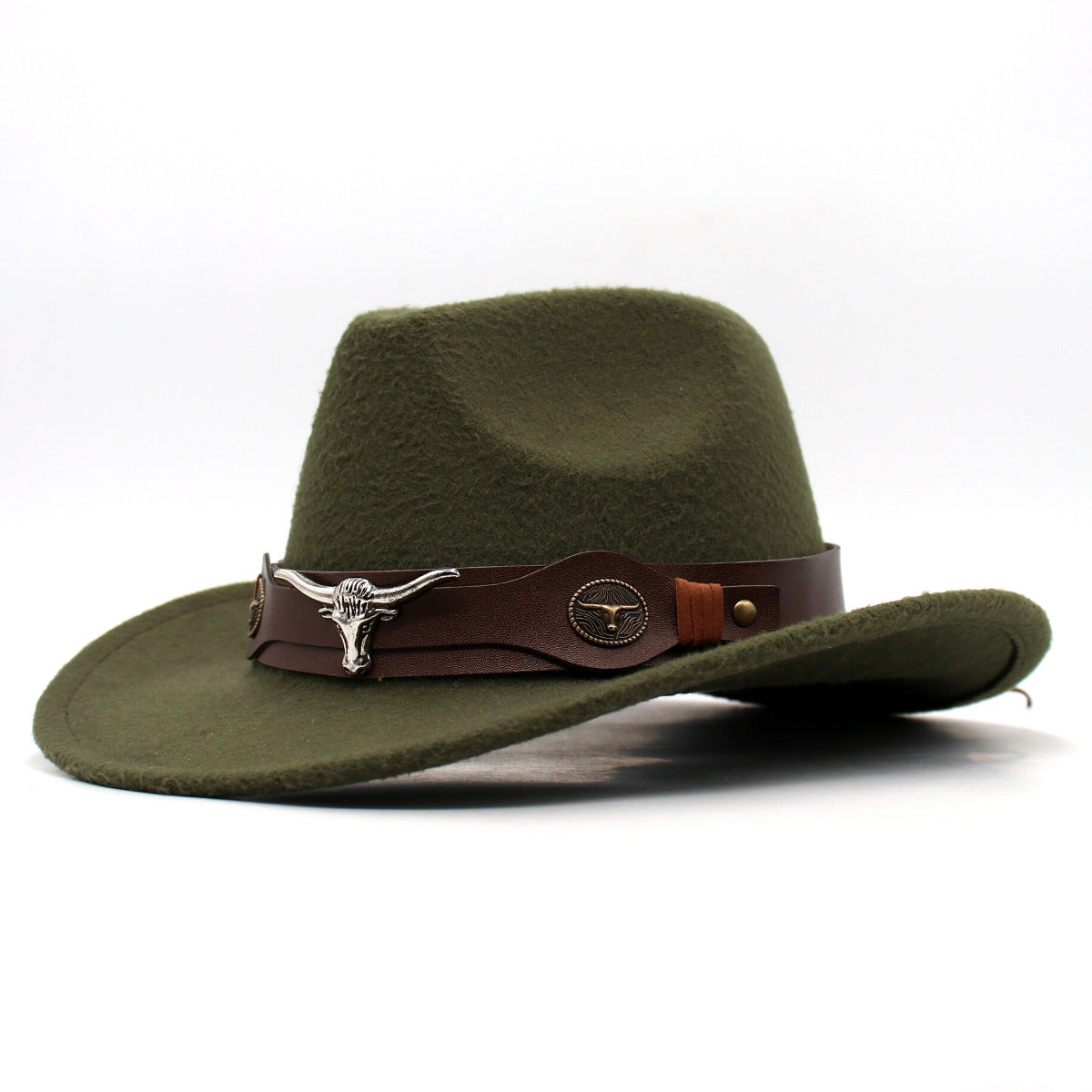 Cowboy Hat | Classic Model | Vegan Leather & Braided Chinstrap | Adjustable Design