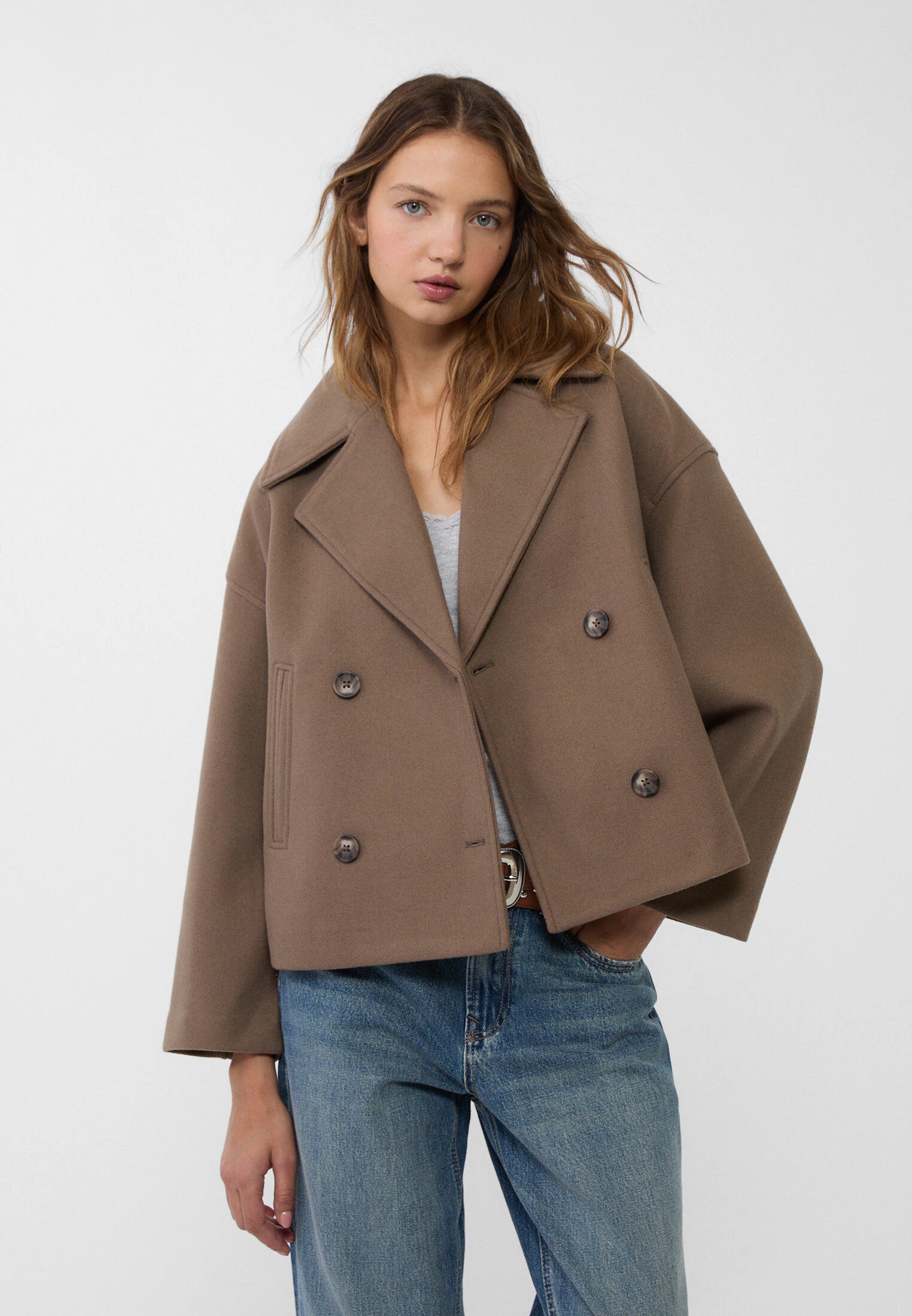 Cropped Double Breasted Jacket for Women - Image 3