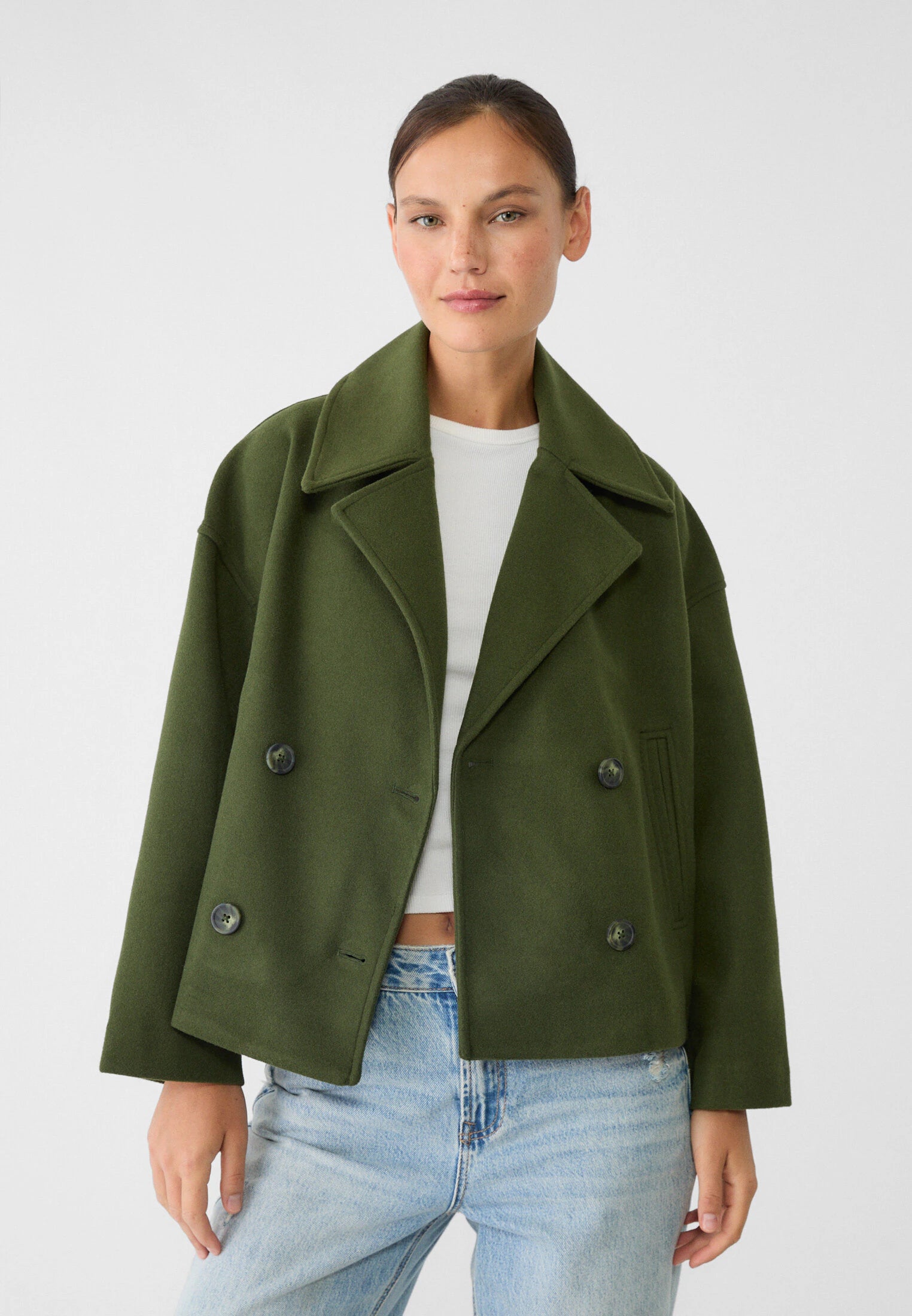 Cropped Double Breasted Jacket for Women - Image 4