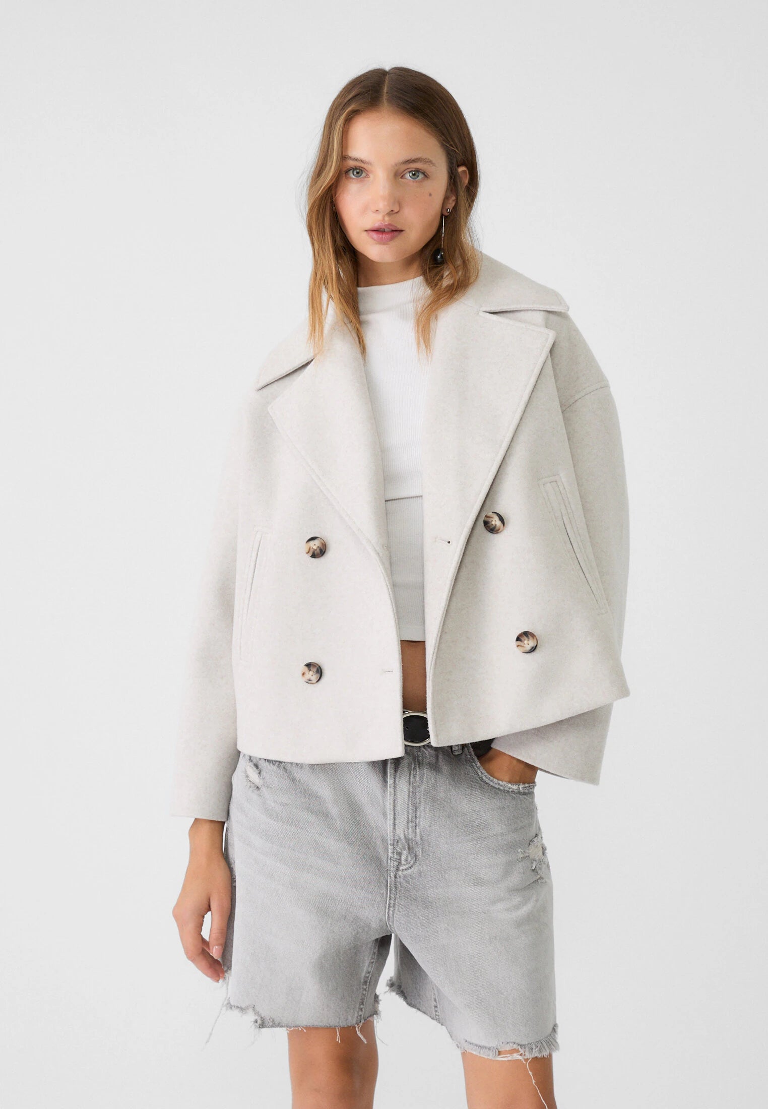 Cropped Double Breasted Jacket for Women - Image 1