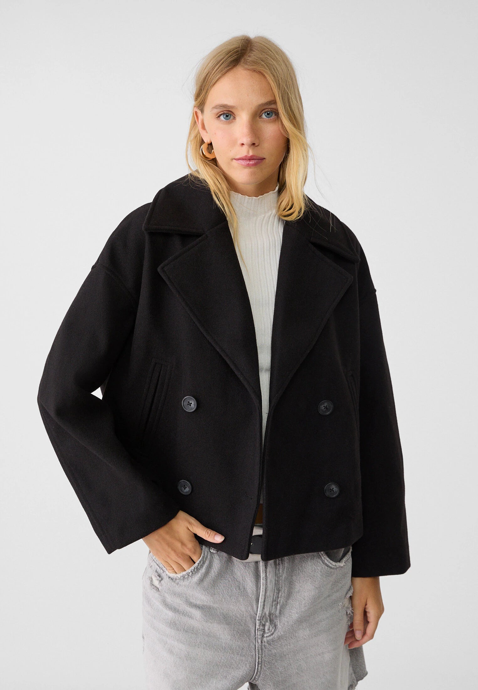 Cropped Double Breasted Jacket for Women - Image 2