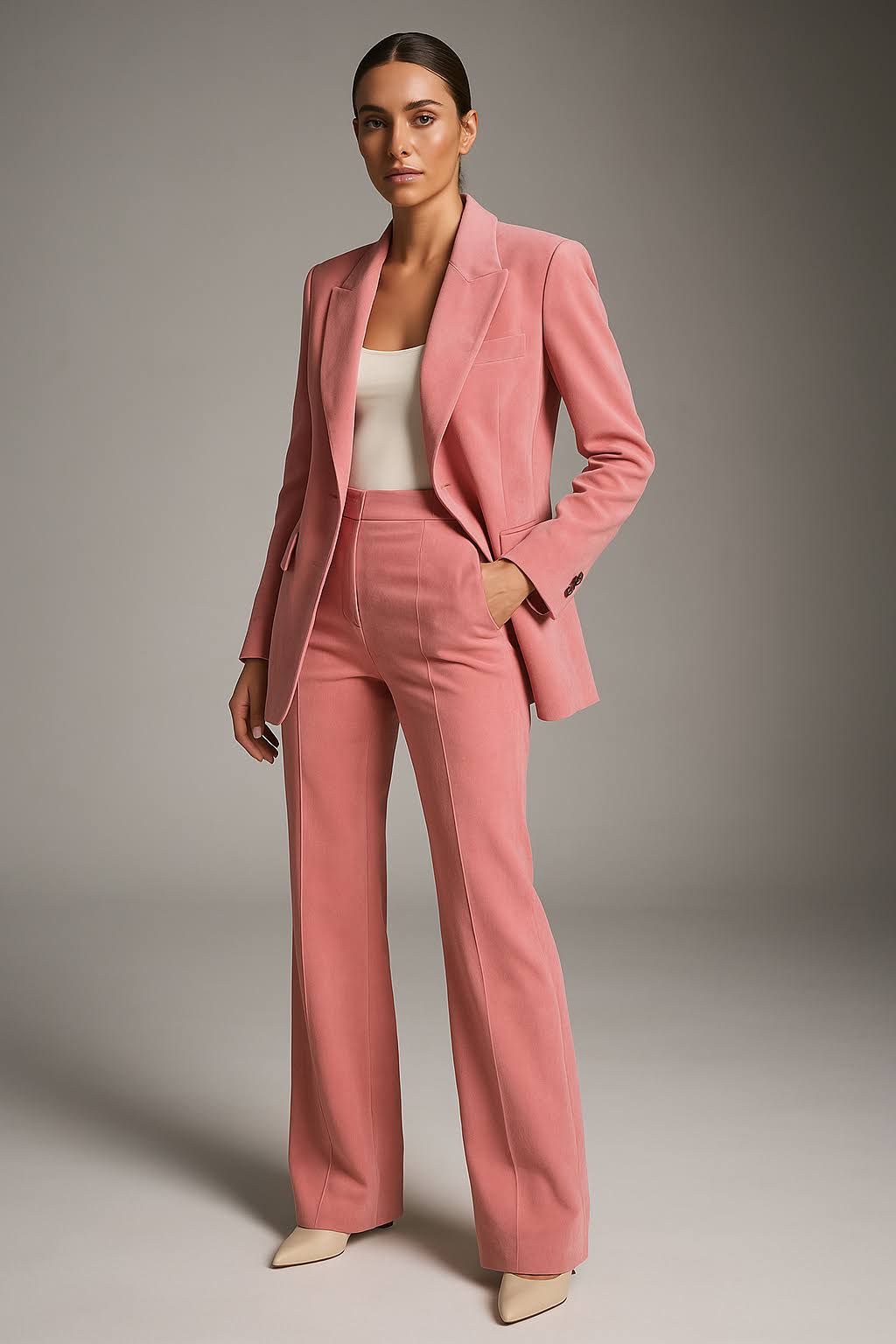 Wide Leg Blazer Pant Set for Women - Image 1