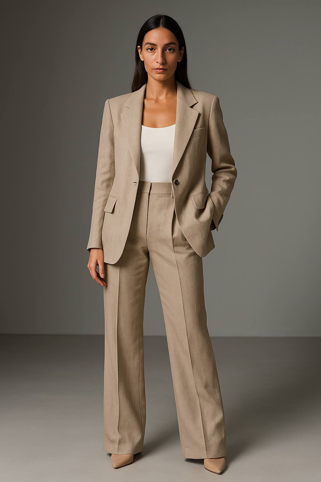 Wide Leg Blazer Pant Set for Women - Image 3
