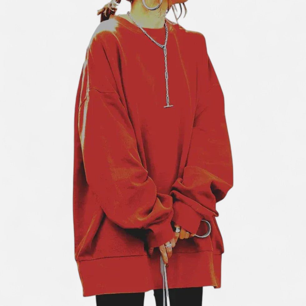 Oversized Crew Neck Sweater for Women - Image 4