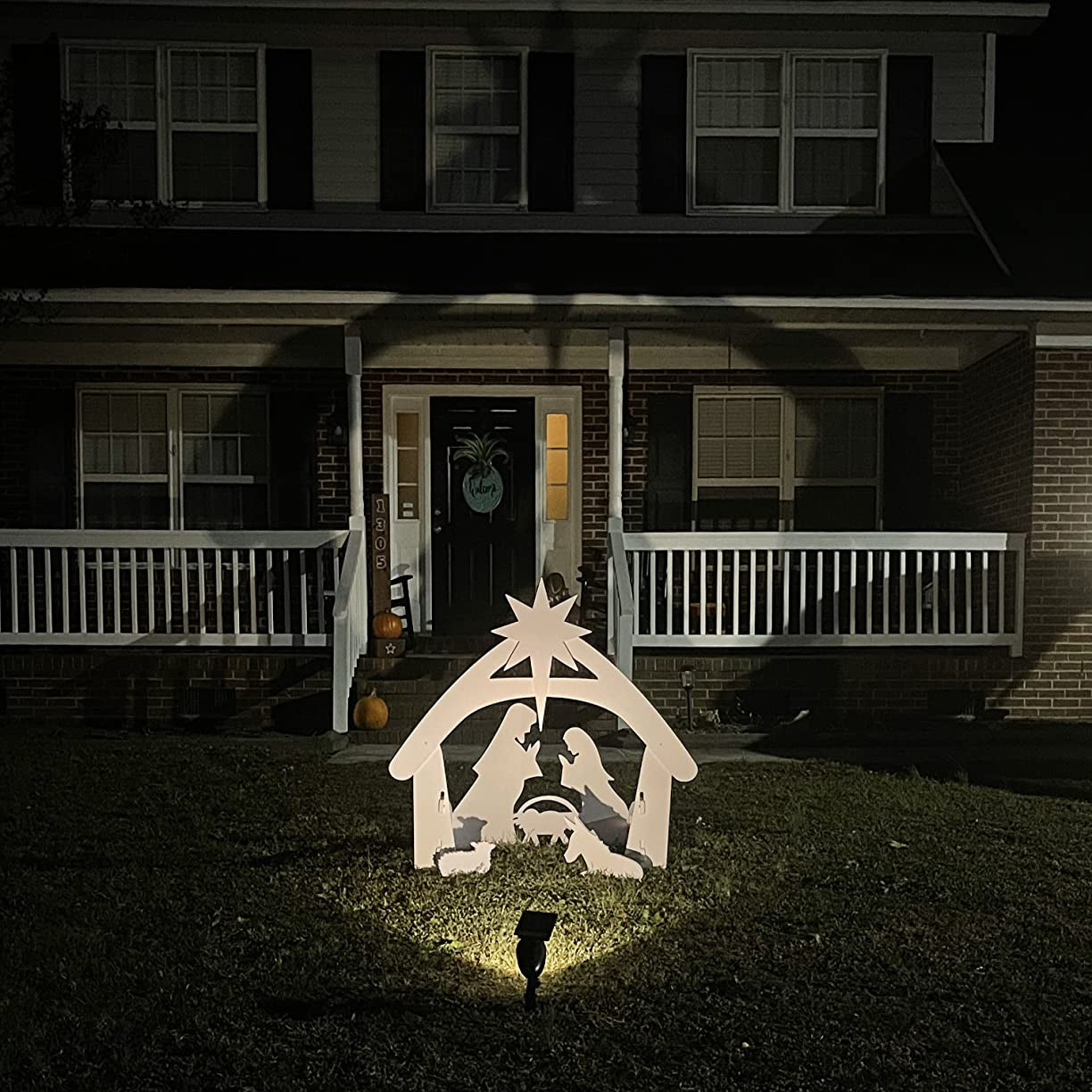 Outdoor Christmas Nativity Scene Silhouette Display
