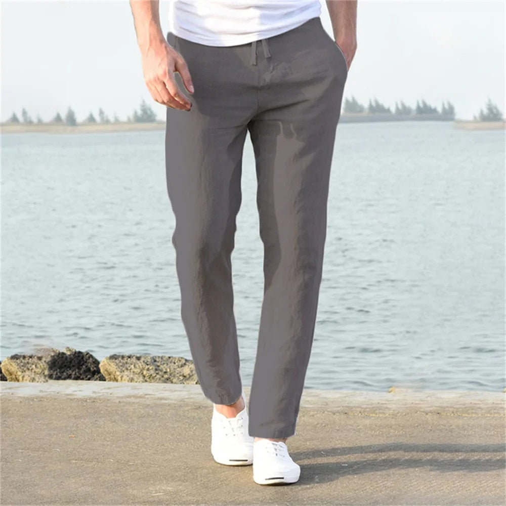 Noah Men's Linen Pants - Lightweight and Comfortable Summer Pants with Loose Fit