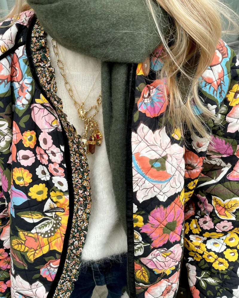 Nia - Quilted Jacket with Floral Print