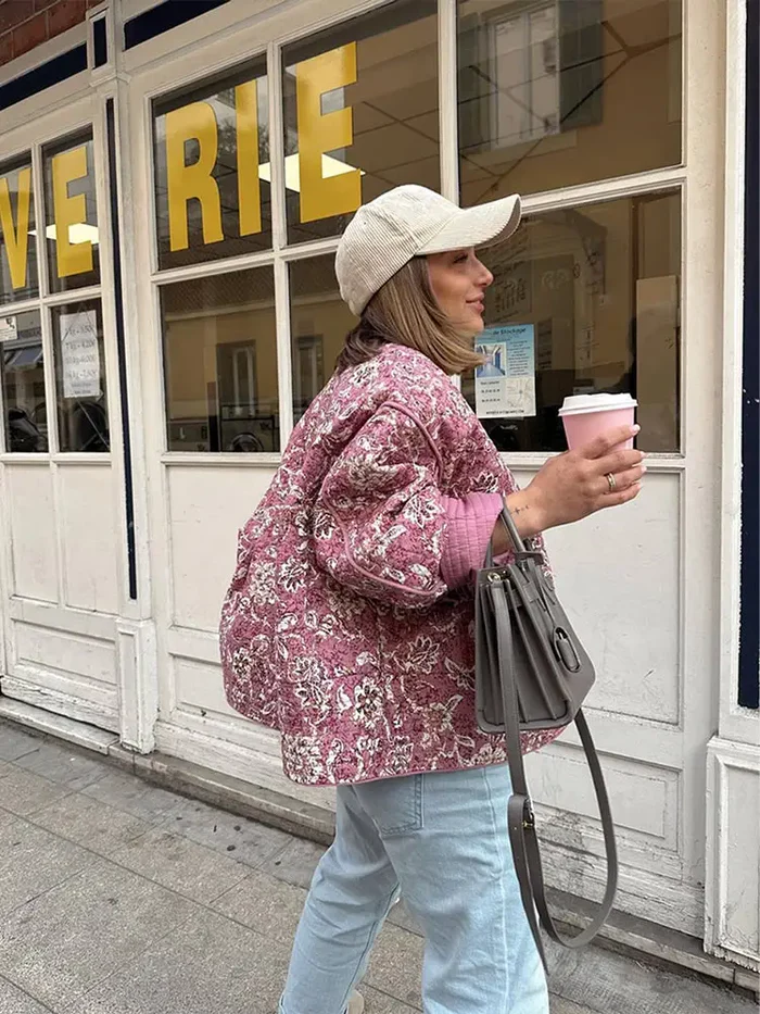 Nia - Quilted Jacket with Floral Print