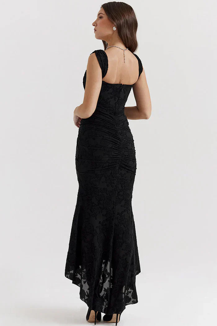 Denisse Long Elegant Dress - Body-enhancing cut and luxurious fabric for a sophisticated, feminine look
