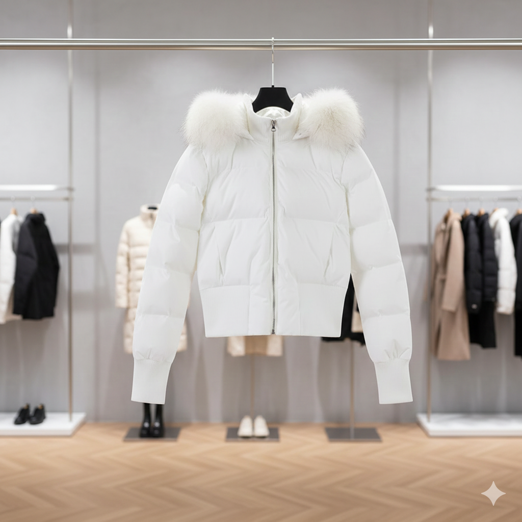 Faux Fur Hood Puffer Jacket for Women - Image 5