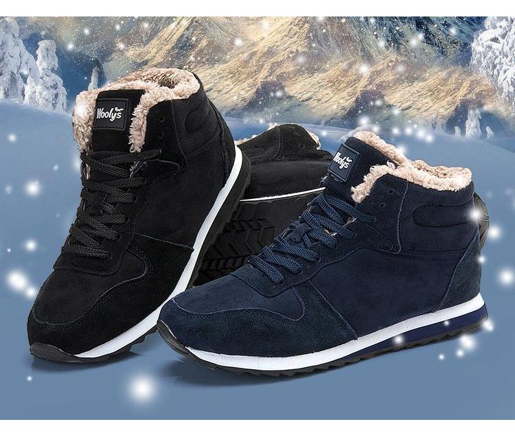 Calzado casual de invierno para hombre - Zapatillas altas con forro de piel