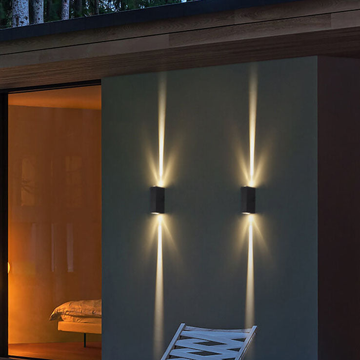 Væglampe Moderne sort udendørs LED-armatur