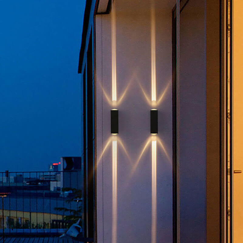 Væglampe Moderne sort udendørs LED-armatur