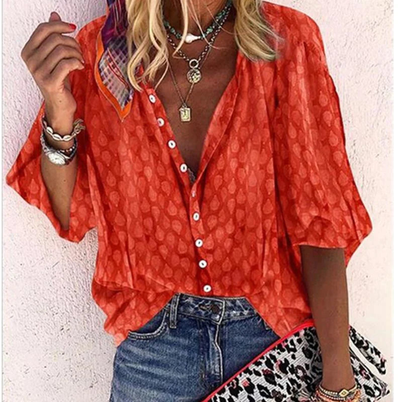 Women's Summer Billie Blouse - Lightweight and Breathable Shirt with Elegant Cut for Hot Days
