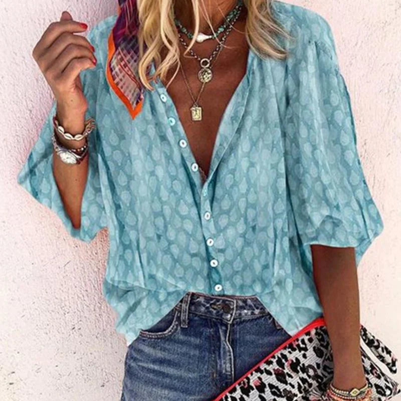 Women's Summer Billie Blouse - Lightweight and Breathable Shirt with Elegant Cut for Hot Days