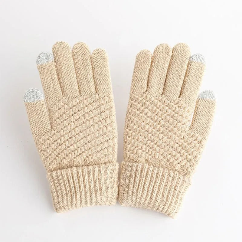 Guantes de invierno de punto de cachemira para mujer