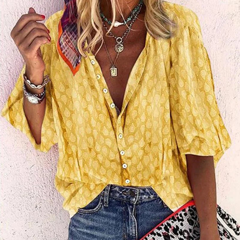 Women's Summer Billie Blouse - Lightweight and Breathable Shirt with Elegant Cut for Hot Days