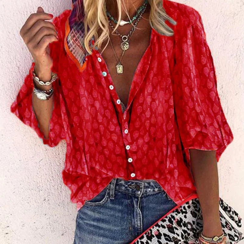 Women's Summer Billie Blouse - Lightweight and Breathable Shirt with Elegant Cut for Hot Days
