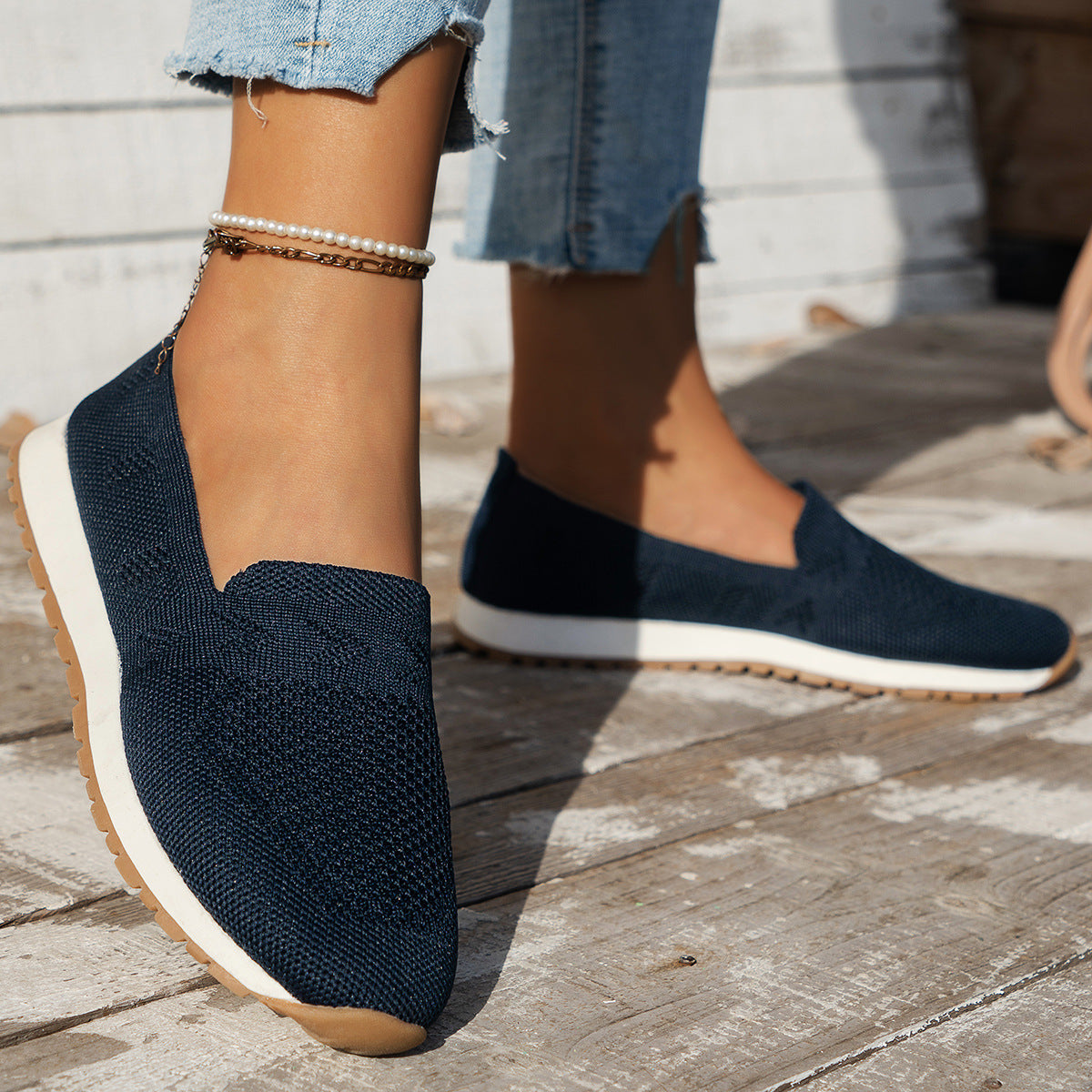 Image of Women's Knit Slip-On Sneakers