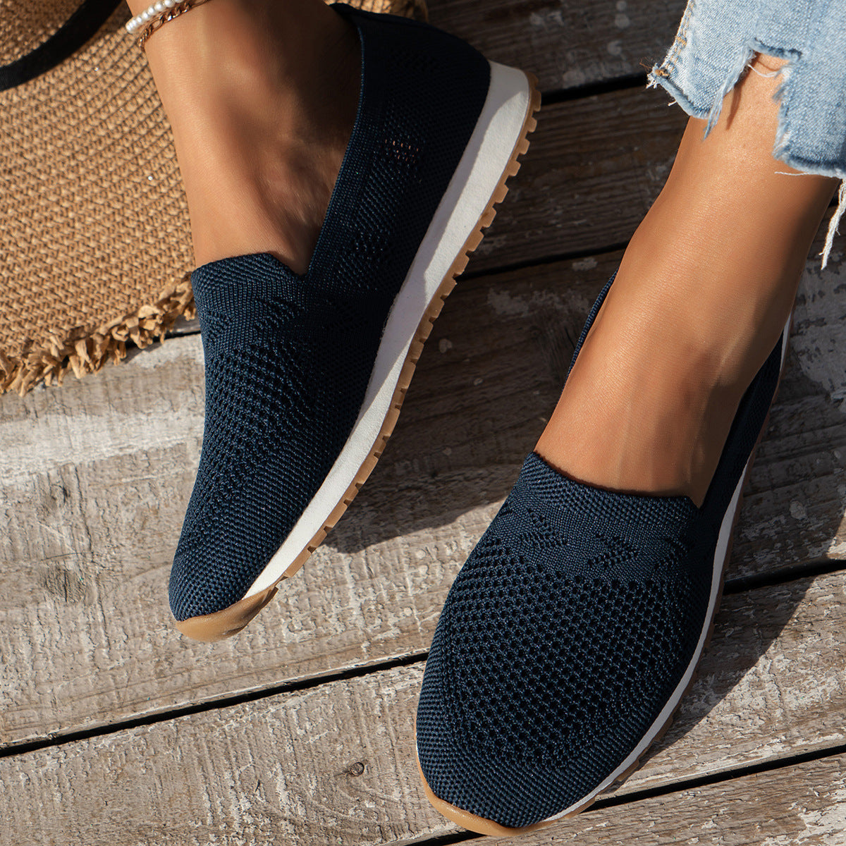 Image of Women's Knit Slip-On Sneakers