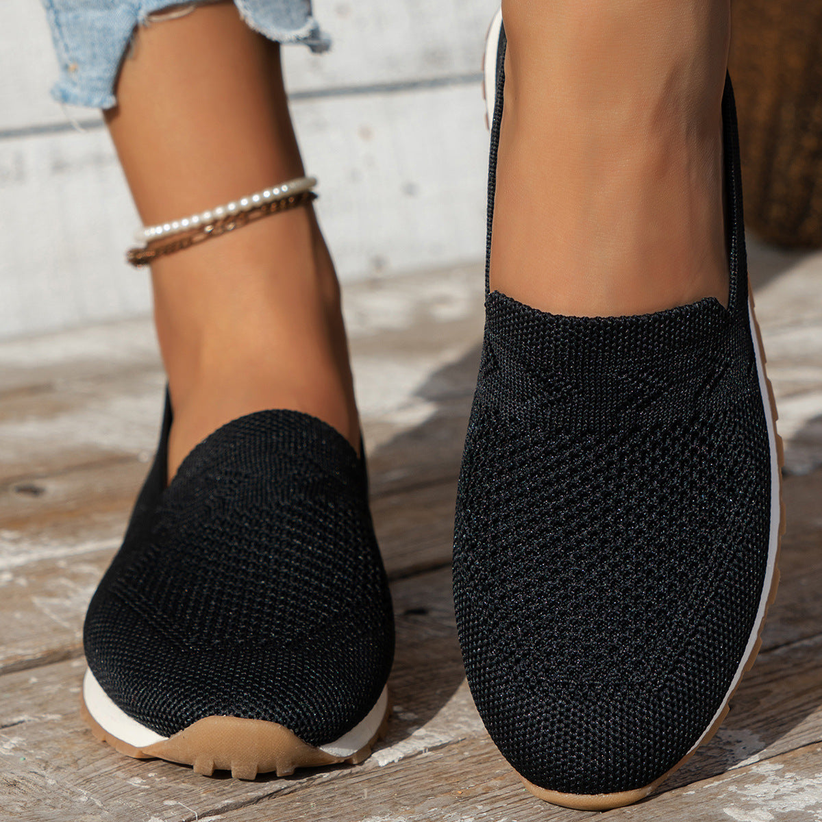 Image of Women's Knit Slip-On Sneakers