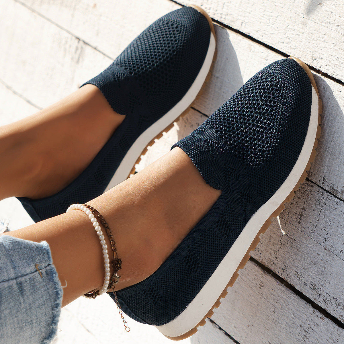 Image of Women's Knit Slip-On Sneakers
