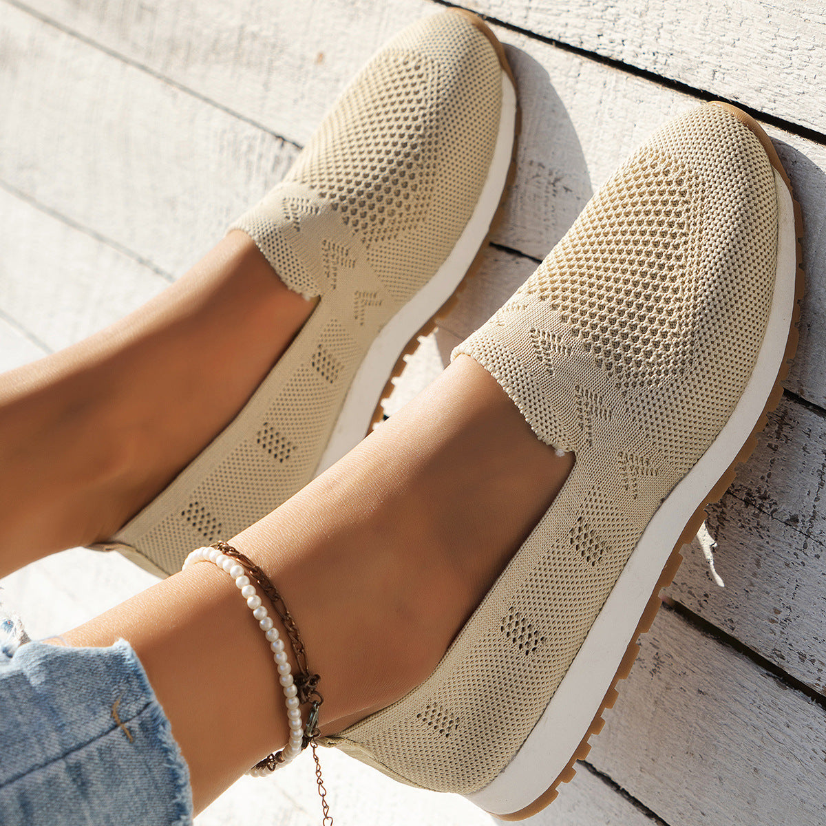 Image of Women's Knit Slip-On Sneakers