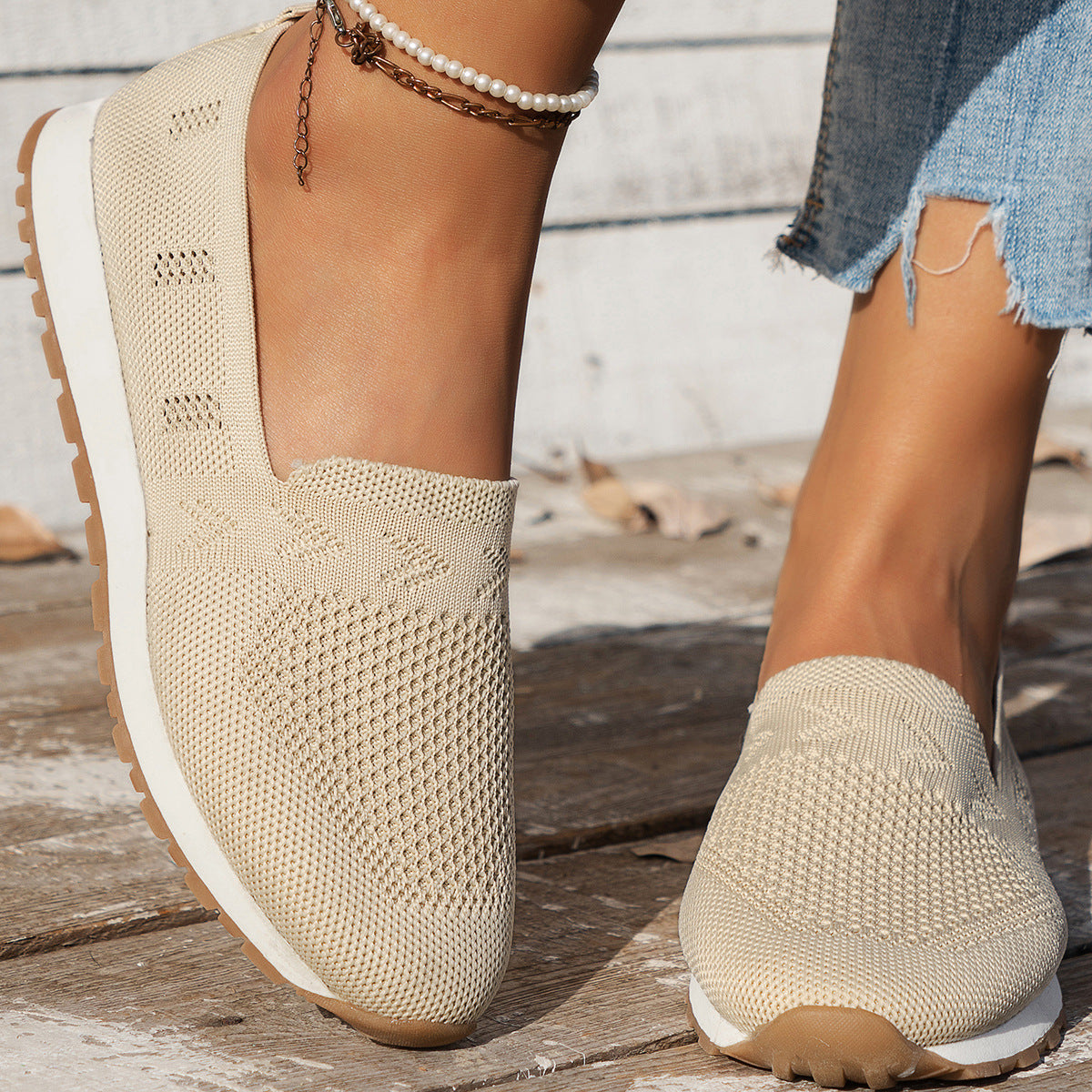 Image of Women's Knit Slip-On Sneakers