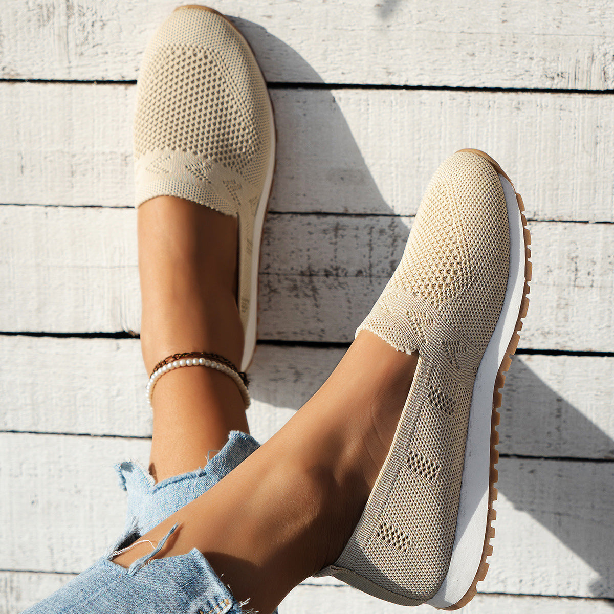 Image of Women's Knit Slip-On Sneakers
