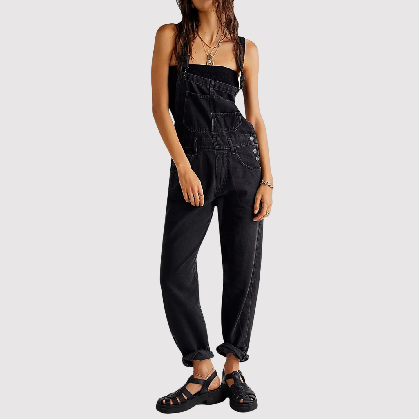 Image of Women's Relaxed Fit Denim Overalls