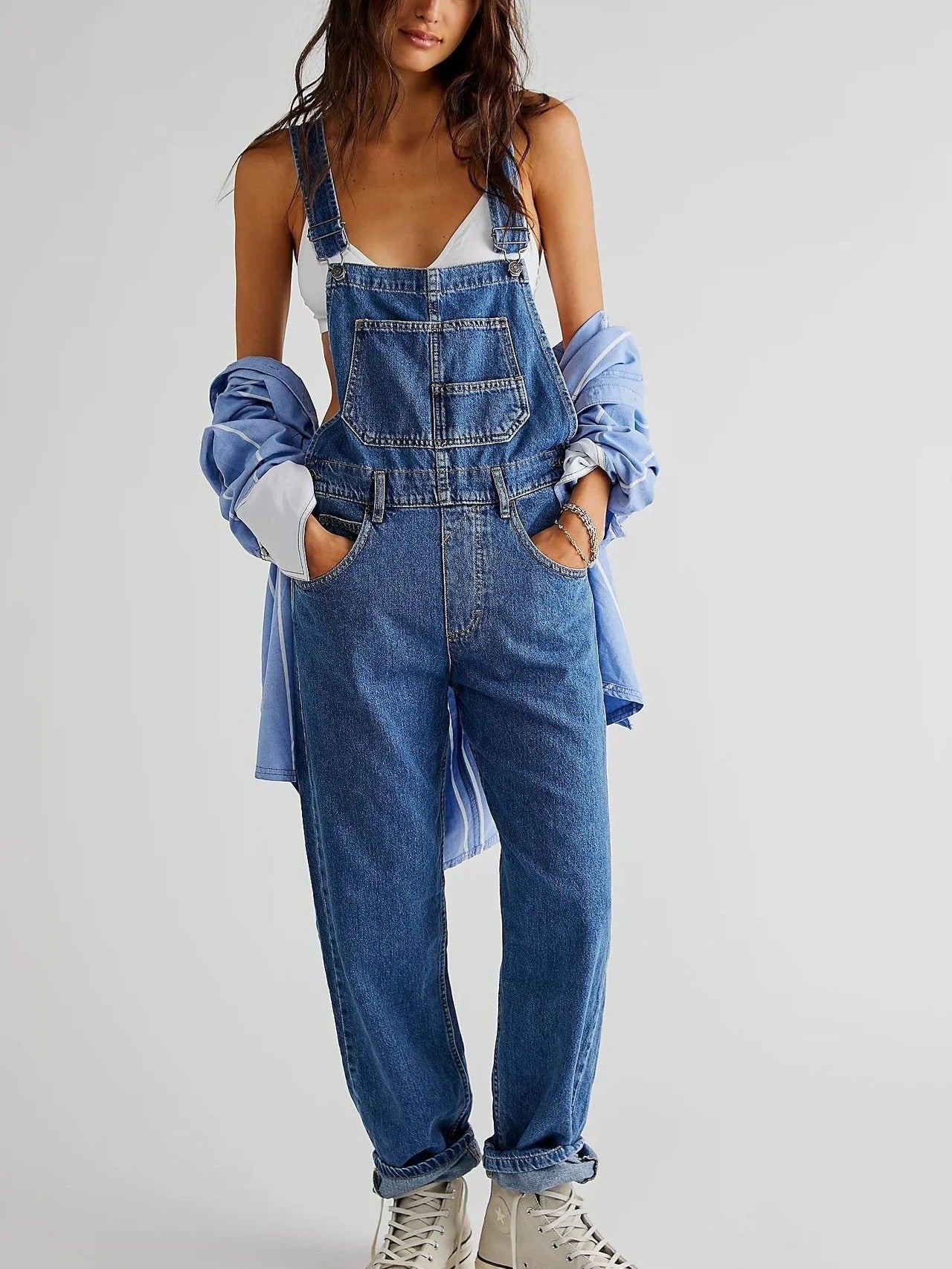 Image of Women's Relaxed Fit Denim Overalls