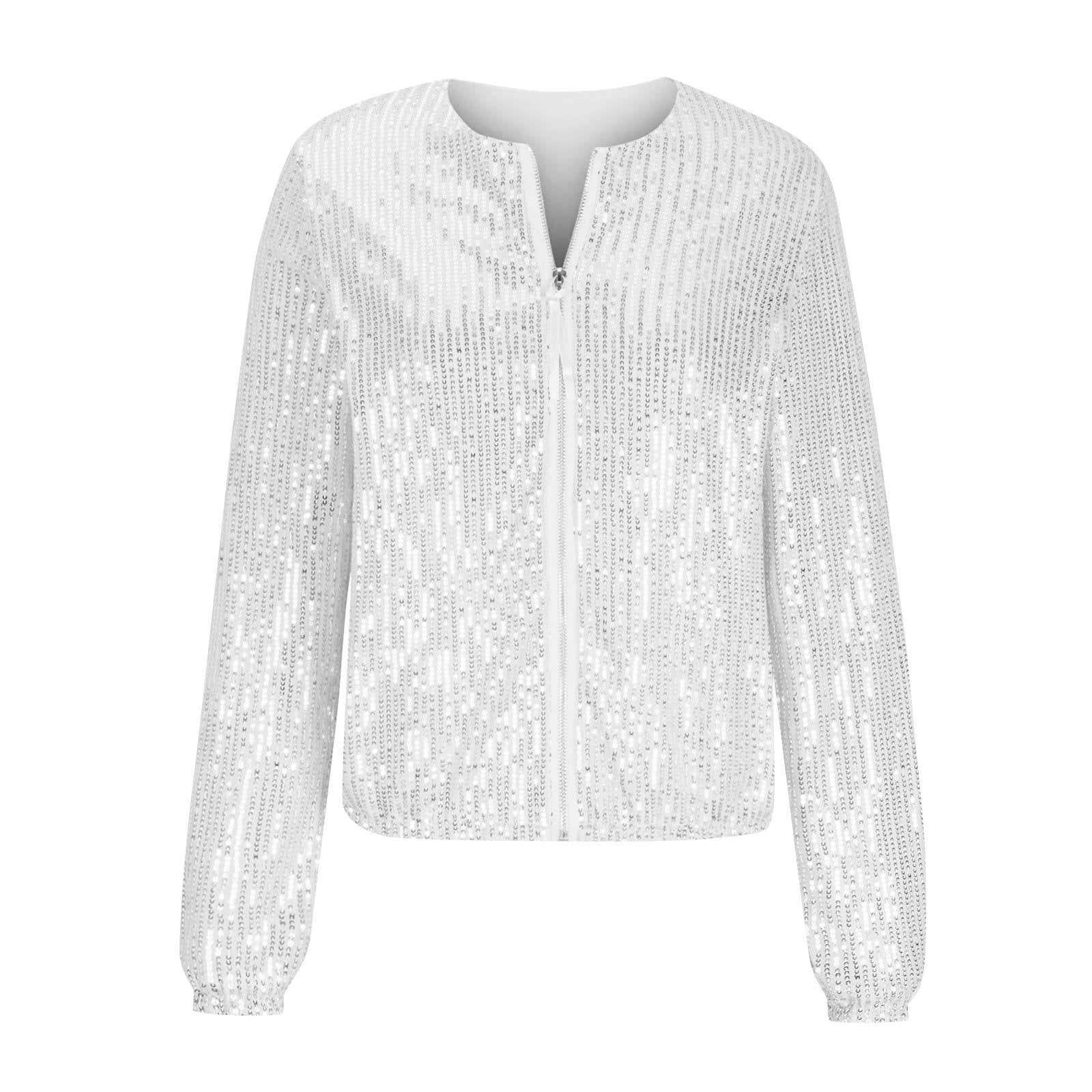 Image of Women's Sequin Bomber Jacket