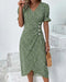 Quincy Women's Summer Dress - Floral Dress with Short Sleeves and Stylish Button Fastening