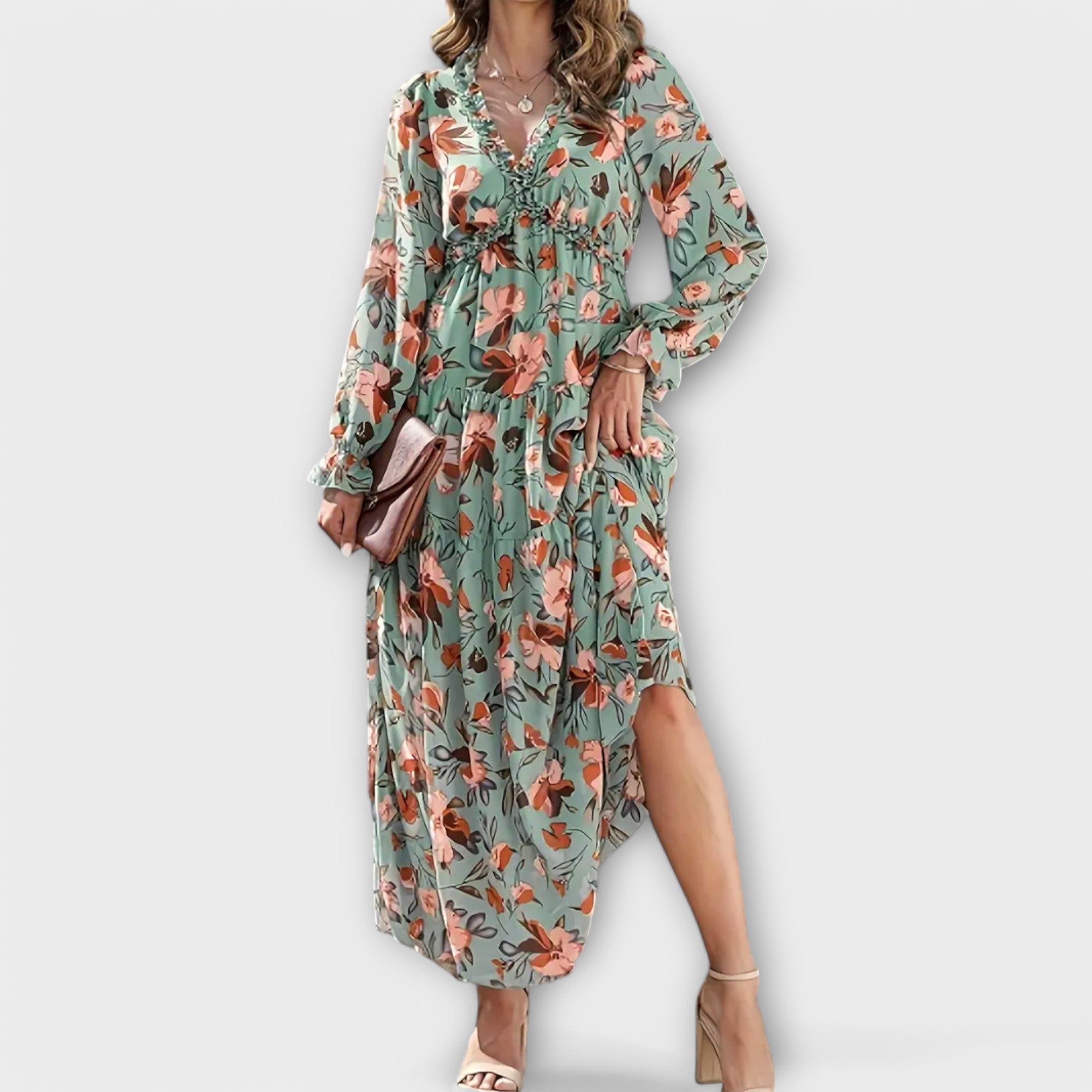 Nova - Elegant Patterned Maxi Dress
