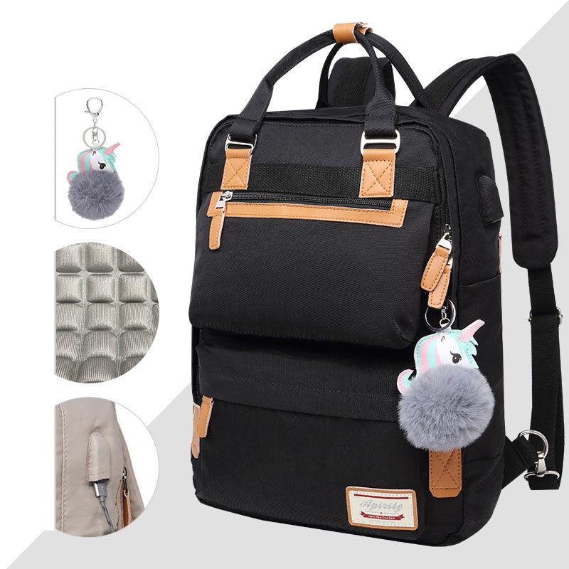 Stylish waterproof backpack for women with 15.6-inch laptop compartment