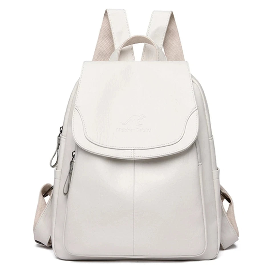 Theft-proof leather backpack for stylish women | Edah