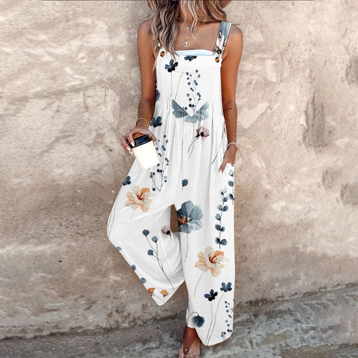 Thea - Stylish Sleeveless Floral Jumpsuit