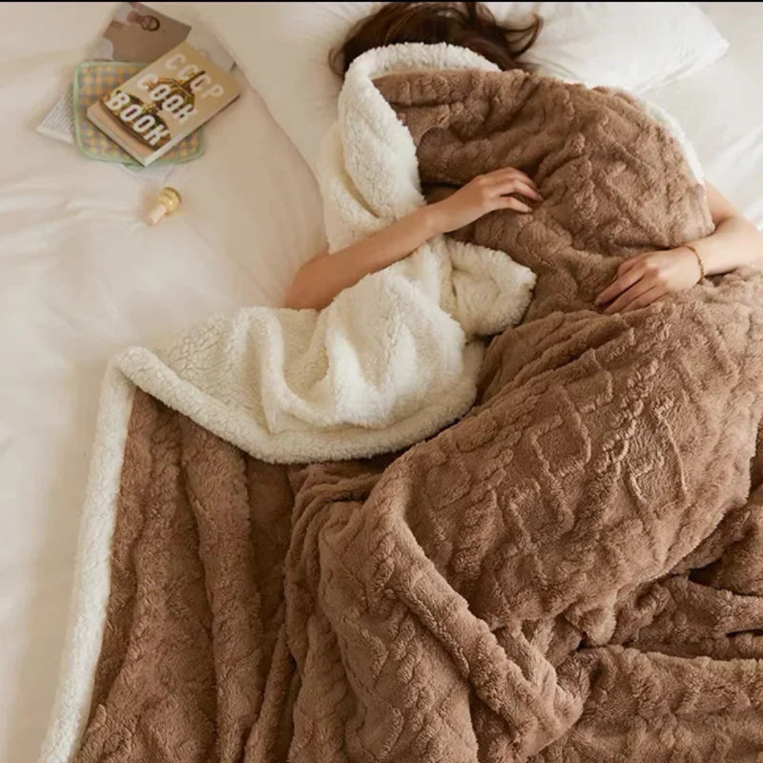 Warm winter blanket for cold nights - Thick, fluffy & stylish for bedroom & sofa