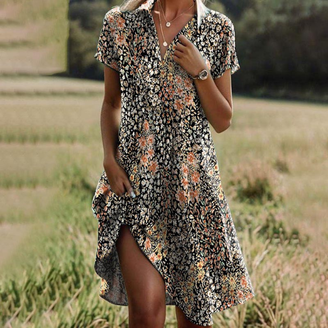 Alexandra - Timeless Floral Print Dress