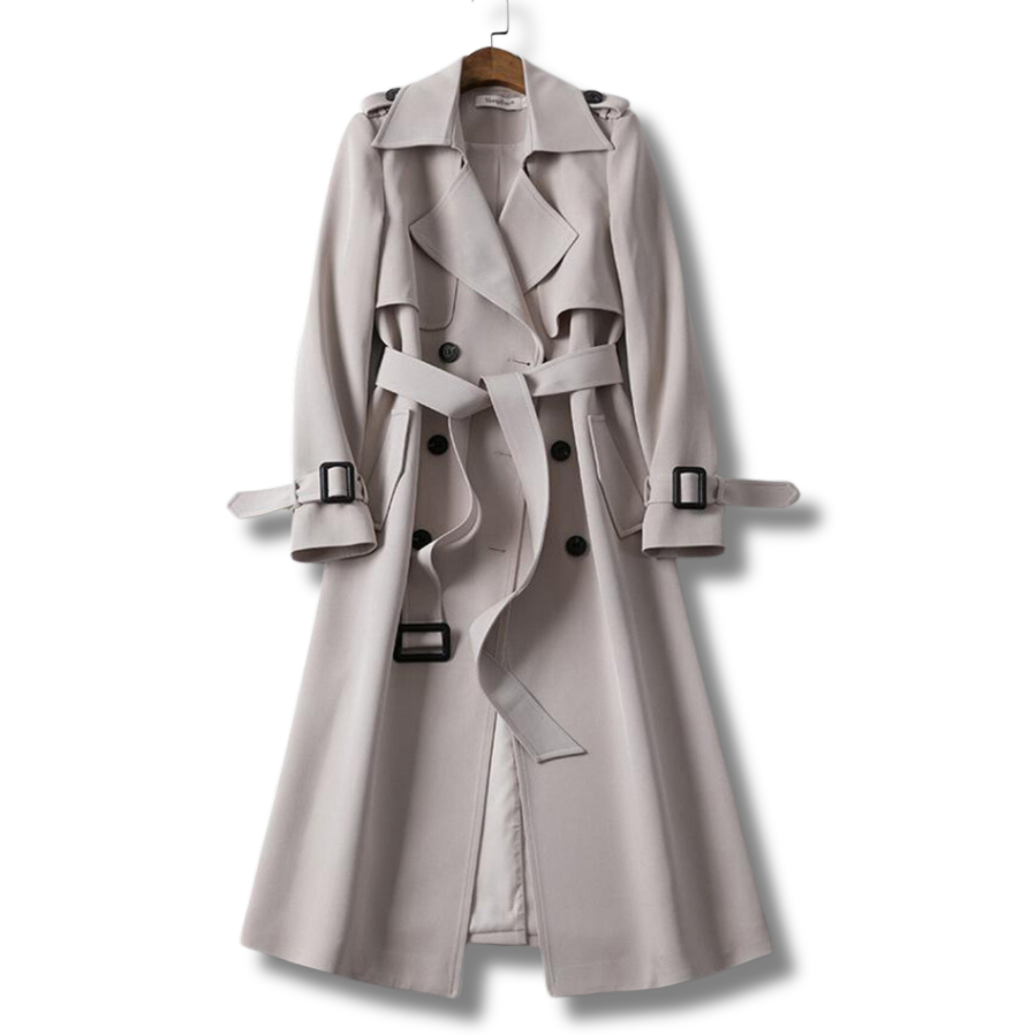 Elegant Long Trench Coat With Belt - Must-have For Autumn And Spring