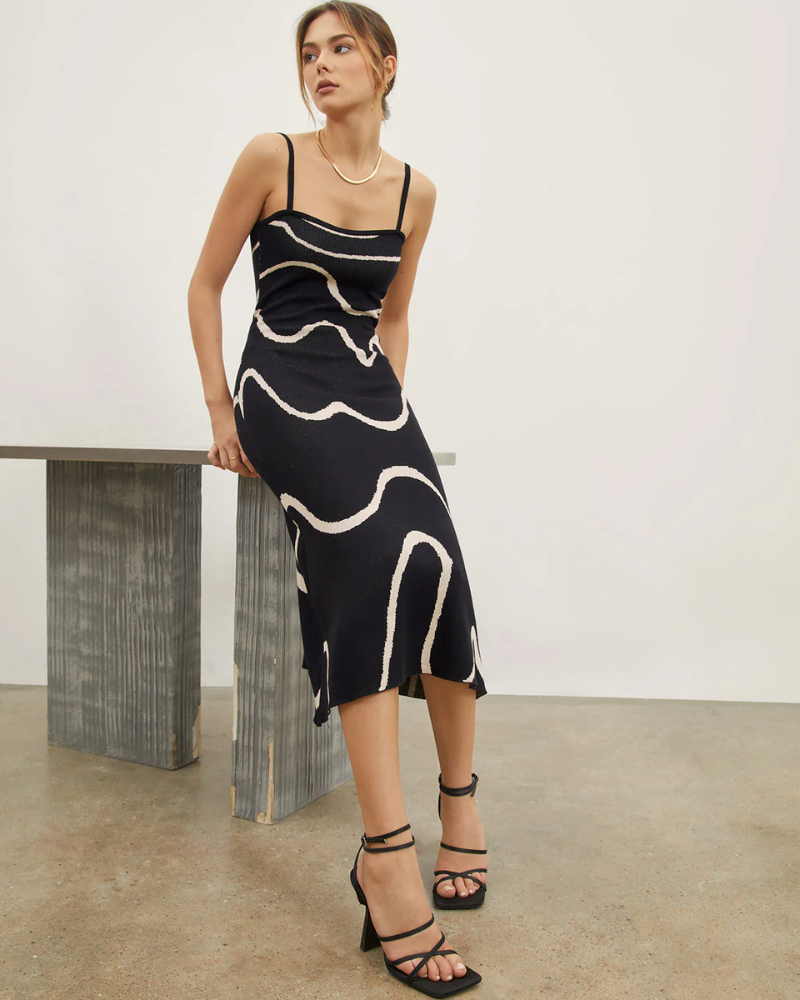 Henrietta - Flattering Print Midi Dress
