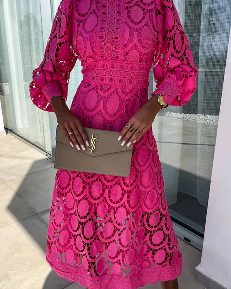 Scarlett - Elegant Long Sleeve Midi Dress