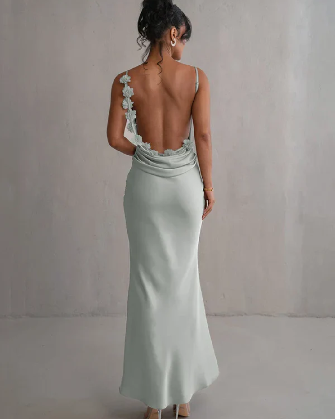 Rhea - Backless Floral Maxi Dress