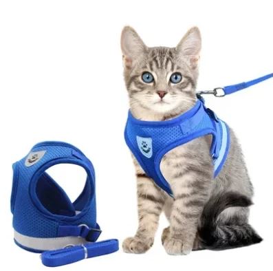 Adjustable, breathable, luminous cat harness
