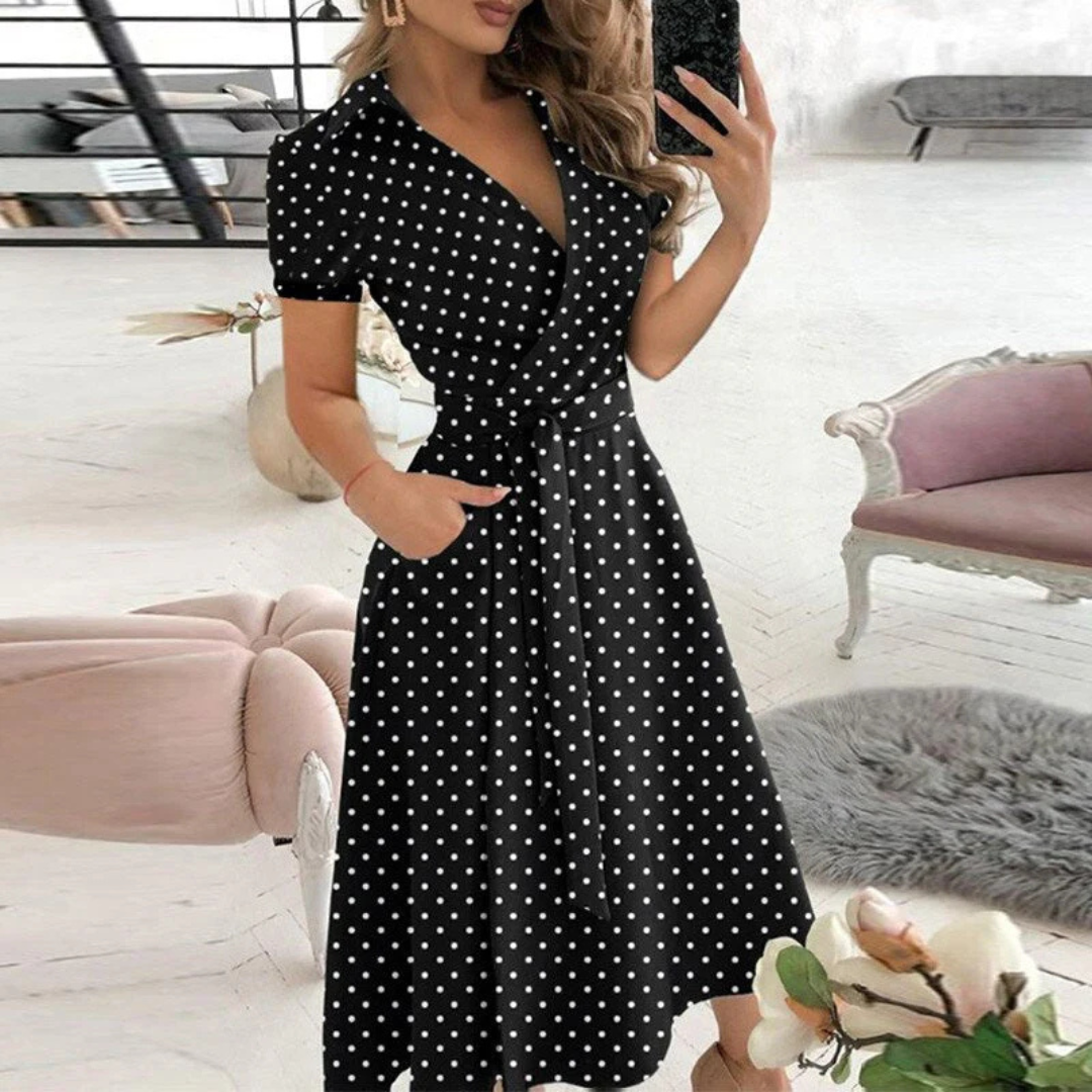 Elizabeth - Elegant A-Line Midi Dress