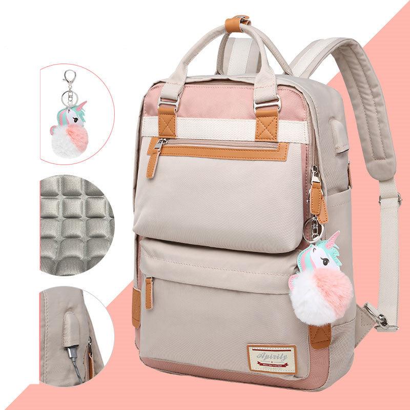 Stylish waterproof backpack for women with 15.6-inch laptop compartment