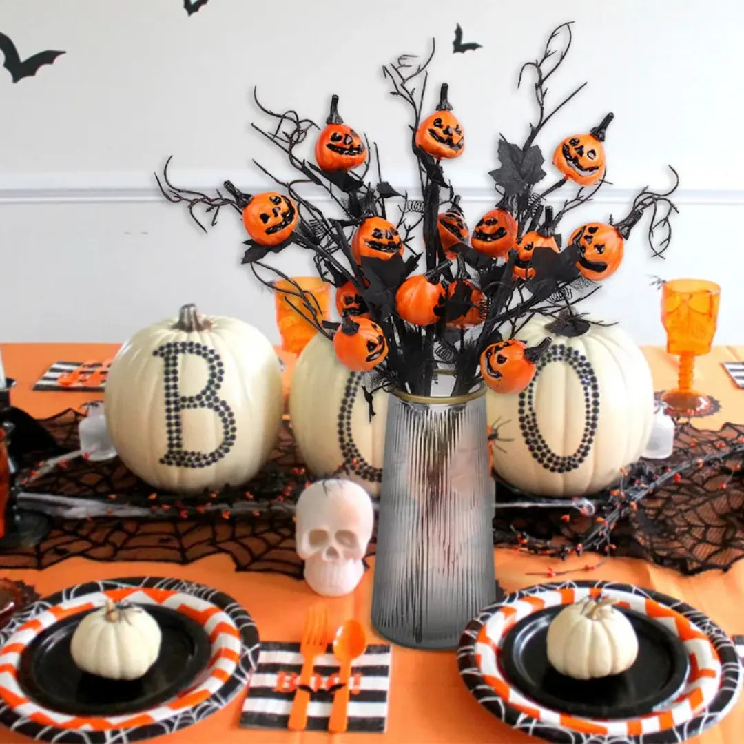 Τεχνητή κολοκύθα Halloween Κλαδιά φύλλων σφενδάμου