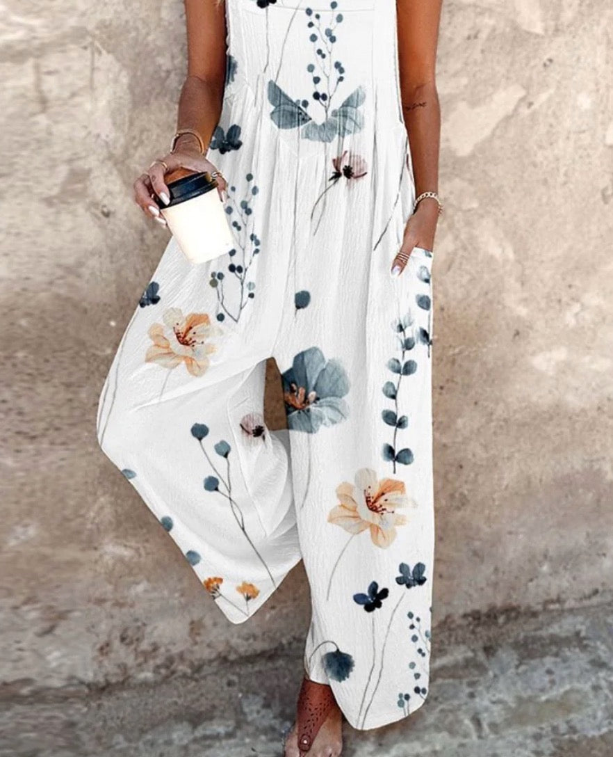 Thea - Stylish Sleeveless Floral Jumpsuit