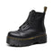 Women's leather boots with thick soles